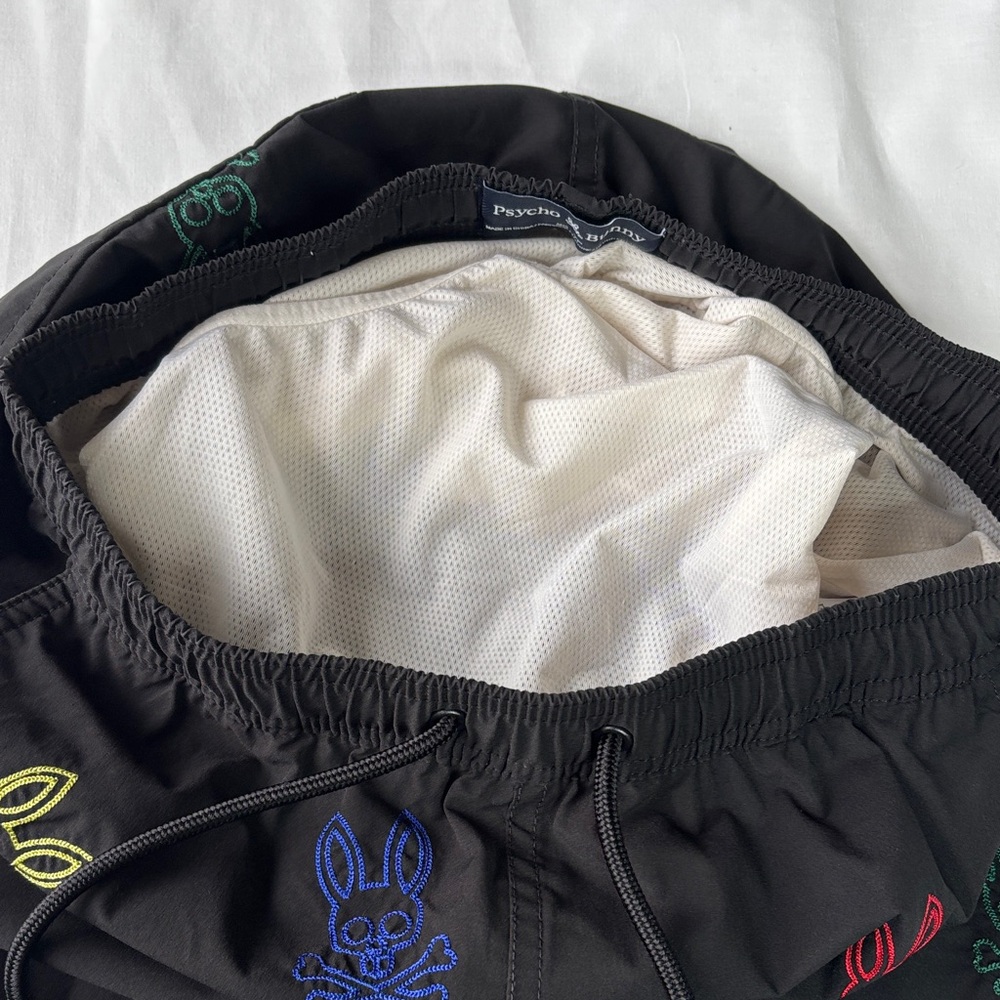 🐰 Psycho Bunny Ligon Embroidered Swim Trunks XS Men's Logo Pattern 🐰 - Picture 10 of 12
